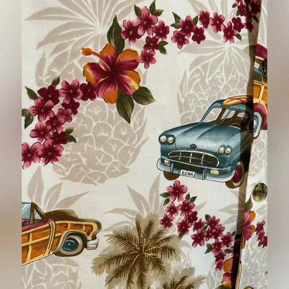 Vintage JMI Silk 5 Button Hawaiian Vest, Size XL Made in USA Faux Pockets - Picture 3 of 8